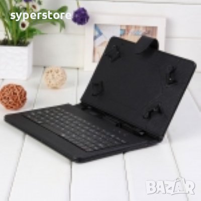 Калъф за таблет с клавиатура 7" с MicroUSB 4точки на захват Черен SS000022, снимка 3 - Калъфи, кейсове - 41528790