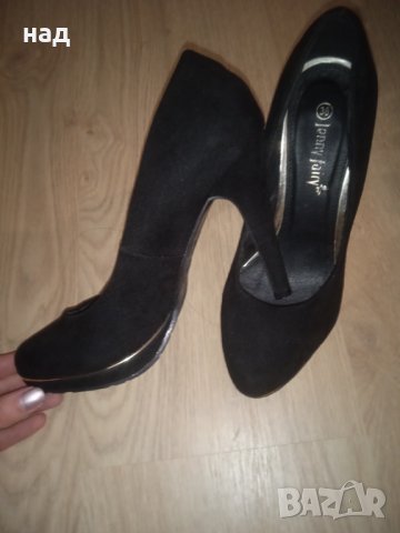 Велурени обувки на ток, снимка 1