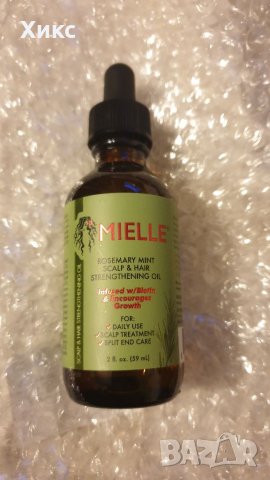 Mielle Organics Rosemary Mint Scalp & Hair Strengthening Oil, заздравява при косопад, розмарин, снимка 6 - Продукти за коса - 39701605