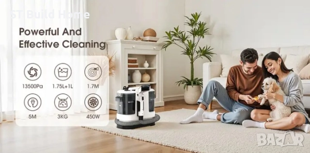 Многофункционална преносима машина за почистване и пране на килими и тапицерия – 16 500Pa мощност!, снимка 2 - Прахосмукачки - 51458819