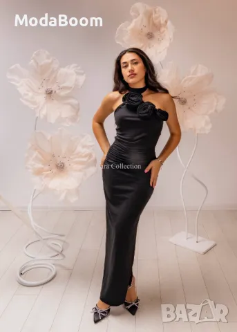 Дълга черна дамска рокля 