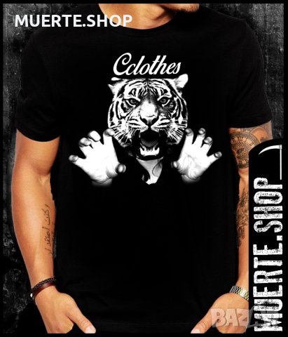 Черна тениска с щампа CCLOTHES TIGER, снимка 1