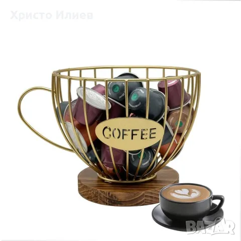 Oрганайзер кошница за съхранение на кафе капсули Метална чаша 