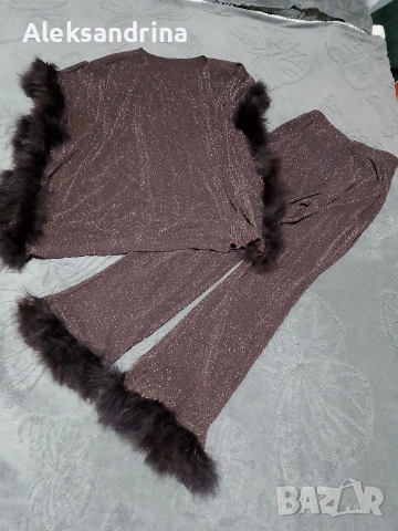 пончо дамски костюм с брокат , снимка 3 - Якета - 53681353