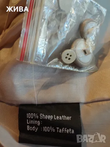 ЕСТЕСТВЕНА КОЖА елегантно дамско сако светло сиво, снимка 6 - Сака - 47537976