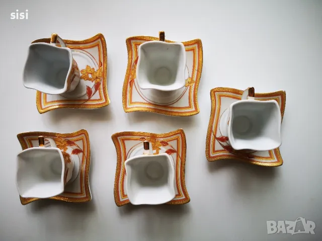 позлатен комплект за кафе Salma collection, снимка 2 - Сервизи - 47952439