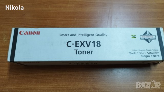 Canon C-EXV18 тонер касета - ОРИГИНАЛНА ЧЕРНА, снимка 1 - Консумативи за принтери - 41376634