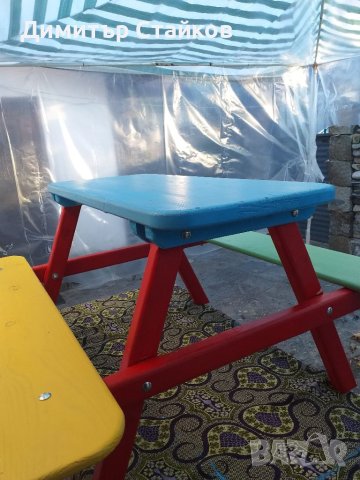 Детска маса с пейка, снимка 6 - Играчки за стая - 32526070