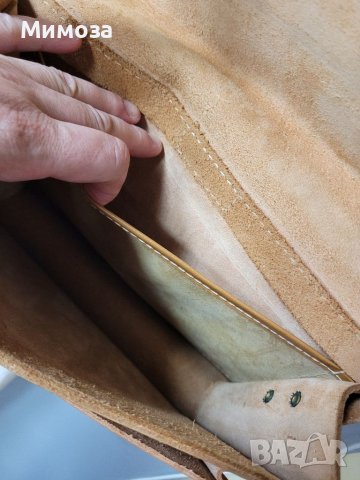 Естествена кожа винтидж чанта, снимка 8 - Чанти - 41000626