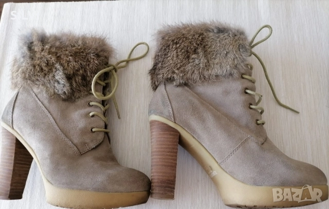 Боти от естествен велур 37,5 -38 размер , снимка 2 - Дамски боти - 52597297