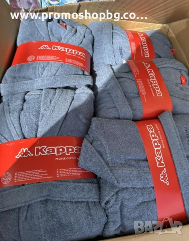 Халат за баня Kappa, 100% памук, син, S/M или L/XL, унисекс модел, снимка 10 - Други - 42165285