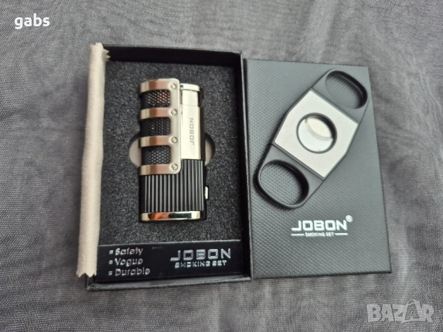 Луксозна запалка за пури JOBON с подарък резачка,три цвята, снимка 6 - Запалки - 52203762