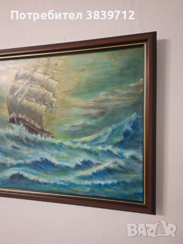 Кораб в бурно море , снимка 4 - Картини - 53339337