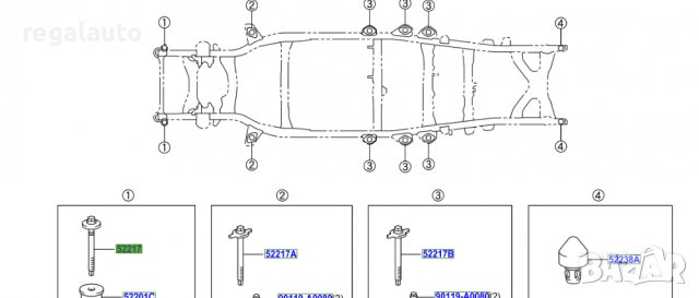 522170C121,БОЛТ КАРОСЕРИЯ TOYOTA TUNDRA,SEQUOIA 2007-, снимка 4 - Части - 39647046