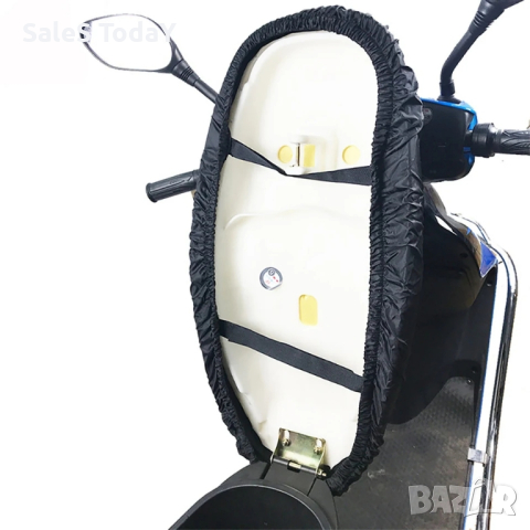 Водоустойчив калъф за седалка на мотор и скутер, черен, предпазна калъфка за седалка , снимка 4 - Аксесоари и консумативи - 44687389