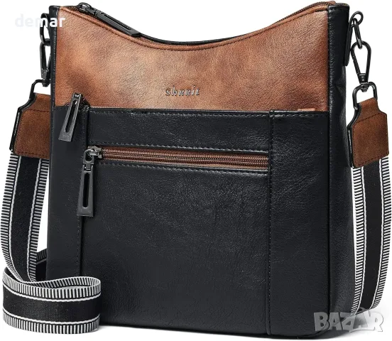 Дамска crossbody чанта Shrrie от веган кожа с регулируема презрамка и 5 отделения