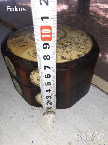 Стара антикварна кутия от дърво и слонова кост, снимка 6 - Антикварни и старинни предмети - 53456850