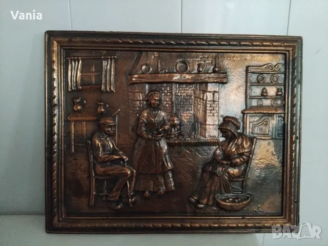 Медна картина, снимка 2 - Антикварни и старинни предмети - 49447663