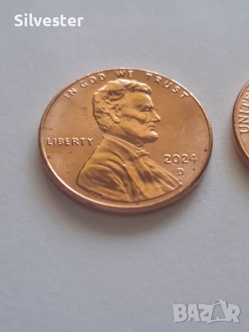 Монета Един Американски Цент Линкълн/ One US cent 2024 D, New!