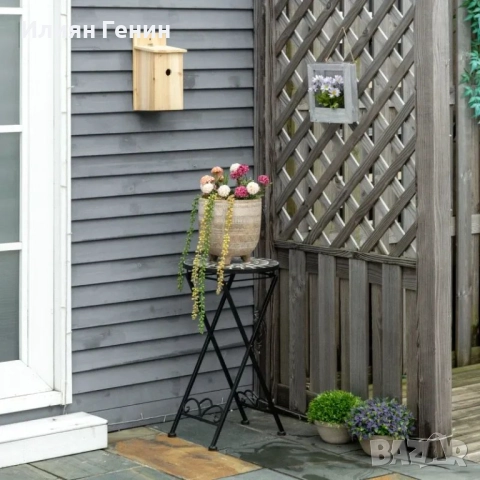 Стойка за растения Outsunny Ø36 x 67 см, сгъваема, кръгла, снимка 9 - Градински мебели, декорация  - 51928493