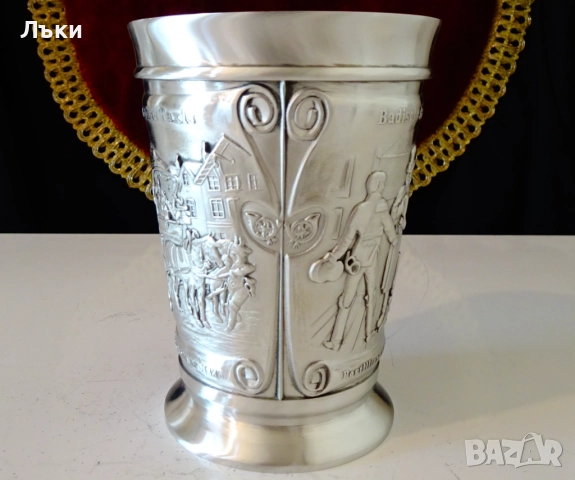 Чаша от калай,халба 300 мл.,Дилижанс. , снимка 3 - Антикварни и старинни предмети - 51582250