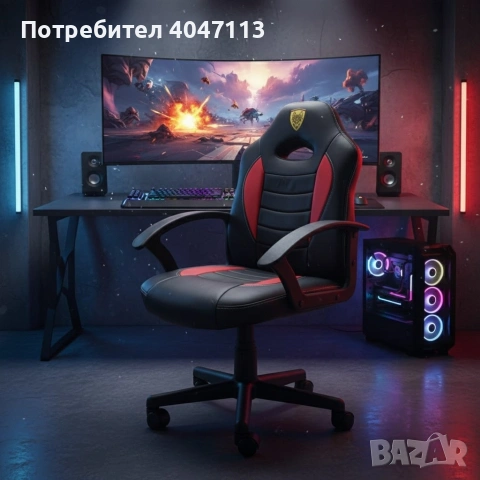 Детски геймърски офис стол – Спортен дизайн, ергономичен и регулируем, снимка 5 - Други стоки за дома - 53365973
