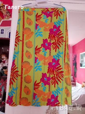 Пъстра, пола с цепки отстрани 30 см цветна п, снимка 2 - Поли - 49509816