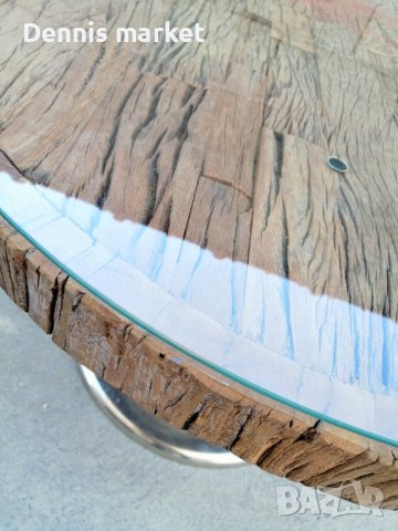 Кръгла маса от естествено дърво, снимка 4 - Маси - 39118361