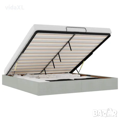 vidaXL Османска рамка за легло без матрак, светлосива 180x200см кадифе