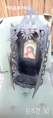 Стар иконостас,триптих,дърворезба,1934г., снимка 3 - Други ценни предмети - 51344374