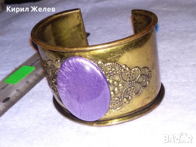 БРОНЗИРАНА АР ДЕКО СТИЛ ФЛОРАЛНО ОРНАМЕНТИРАНА РЕГУЛИРУЕМА ГРИВНА 26876, снимка 6 - Гривни - 41268861