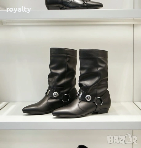 Равни боти - черна кожа , снимка 3 - Дамски боти - 53194023