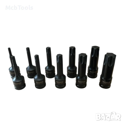 Комплект ударни битове 1/2 – TORX 10 части – HAWEK, снимка 2 - Други инструменти - 51210480