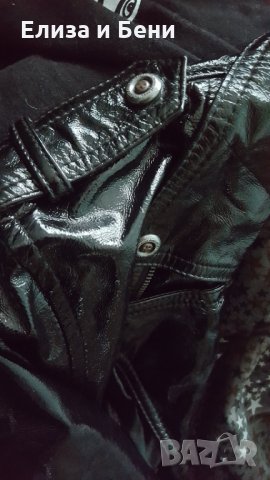 Унисекс рокерия кожено байкър мото яке с лачено покритие естествена кожа Tough Jeansmith, снимка 7 - Якета - 35728269
