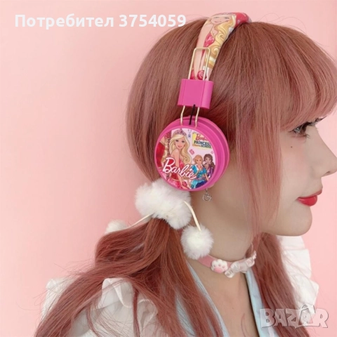 Безжични слушалки с вграден микрофон Barbie, сгъваеми и регулируеми, снимка 3 - Слушалки и портативни колонки - 52385767