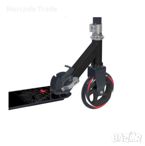 Тротинетка Mercado Trade, Алуминиева, За деца, До 70кг., Черен с паяк, снимка 2 - Скутери и тротинетки - 41393893