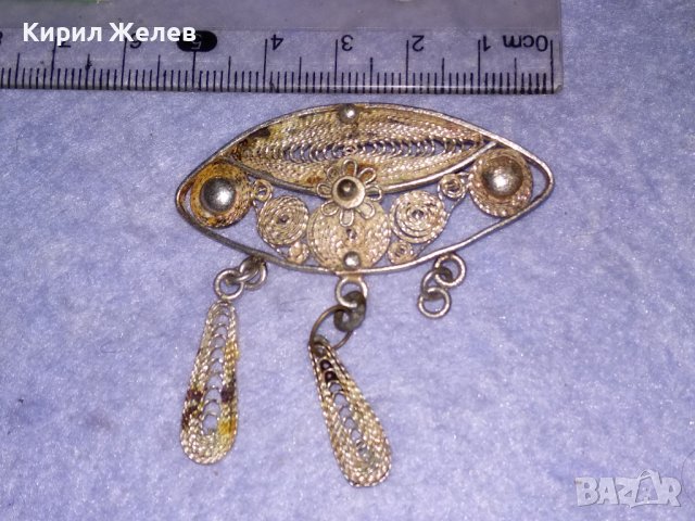 СТАРИННА ФИЛИГРАННА СРЕБЪРНА ВЪЗРОЖДЕНСКА БРОШКА РЪЧНА ИЗРАБОТКА 34412, снимка 10 - Антикварни и старинни предмети - 39507605