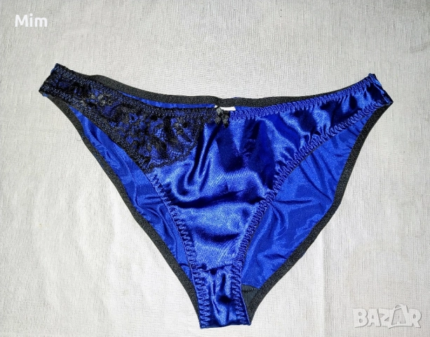  ХL Сатенена бикина в зелено и синьо, снимка 6 - Бельо - 52339055