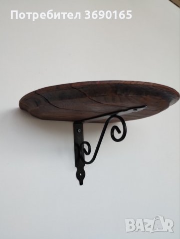 Стенни етажерки, цветарници изработени от дъбов масив с елементи от ковано желязо , снимка 8 - Декорация за дома - 40211525