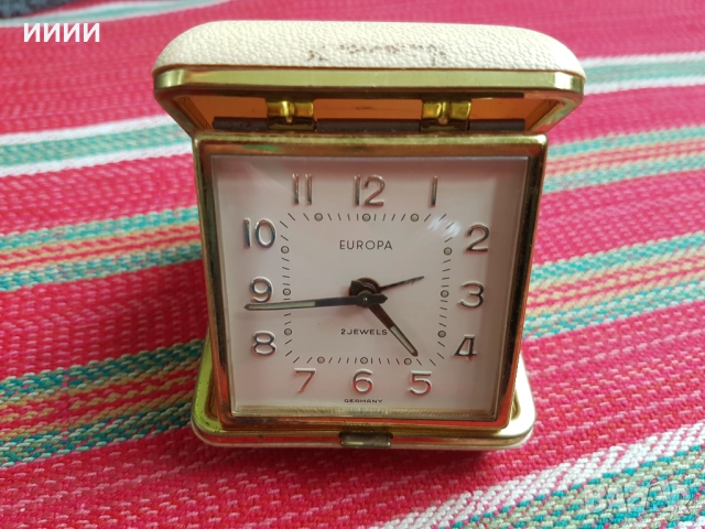 Джобен часовник будилник EUROPA, снимка 2 - Антикварни и старинни предмети - 52788583