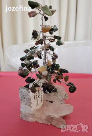 Дръвче от камъчета ахати и постамент кристал, снимка 7 - Декорация за дома - 41481353