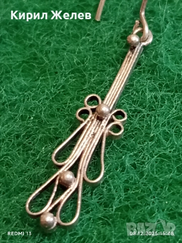 Сребърна нежна АРТ обеца ювелирна изработка 52416, снимка 3 - Обеци - 52691990