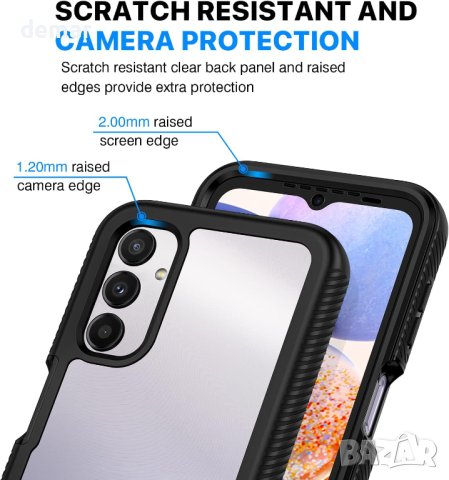 CENHUFO за калъф за Samsung A14 4G/5G - черен, снимка 4 - Калъфи, кейсове - 42283630