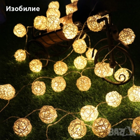 Коледни лампички декорация – крушки с батерии 10 броя "1 цвят ,като на снимките", снимка 3 - Декорация за дома - 52360808