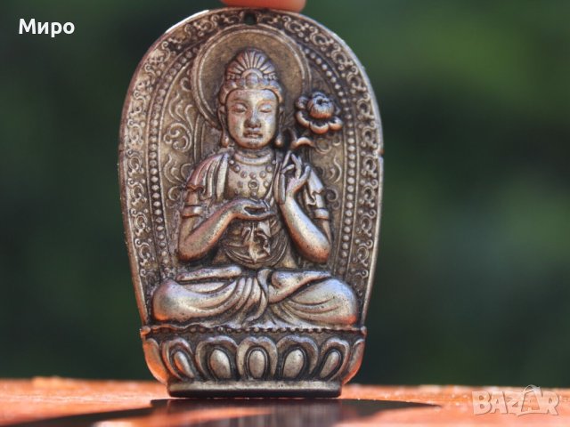 ГУАНИН/АВАЛОКИТЕШВАРА ЛОТУС МЕДАЛЬОН ТАЛИСМАН АМУЛЕТ ТИБЕТ НЕПАЛ АЗИЯ 