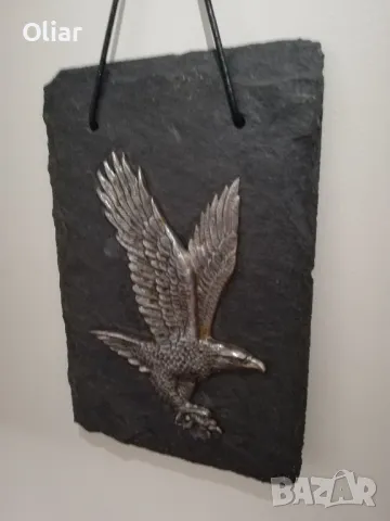 Пластика на орел върху плоча от черен гнайс. , снимка 2 - Пана - 48835844