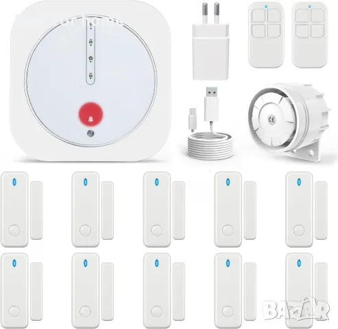 Аларми за врата за домашна сигурност с 10 сензора и 2 дистанционни 