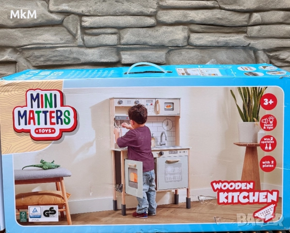 Дървена детска кухня със светлина и звук, снимка 3 - Образователни игри - 52889891