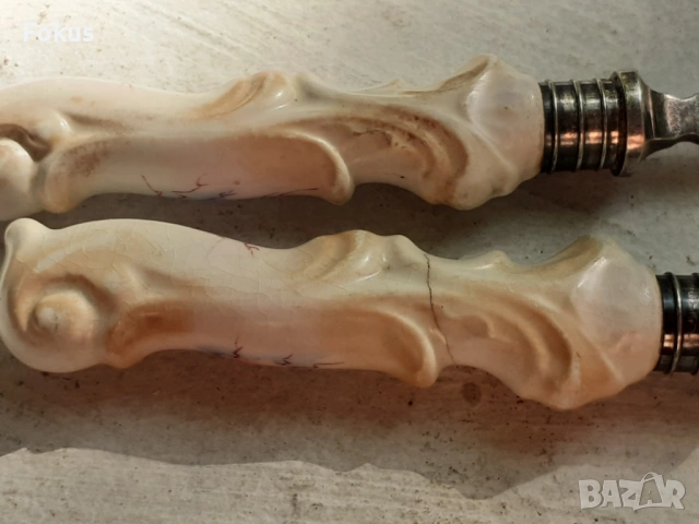 Английски посребрени прибори за салата с маркировки, снимка 5 - Антикварни и старинни предмети - 53296729