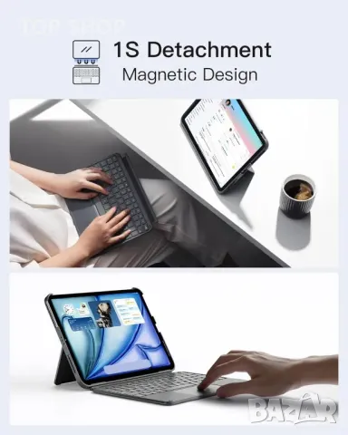 Калъф с клавиатура Inateck iPad 10th Gen 2022 10,9 инча, iPad Air 6 2024 11 инча/Air 5/4 Gen, снимка 6 - Таблети - 49522736